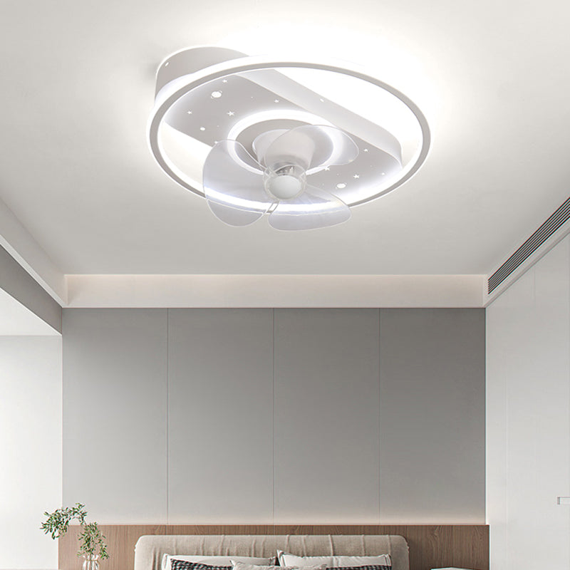 2 Light Ceiling Fan Light Modern Style Metal Ceiling Fan Light for Bedroom