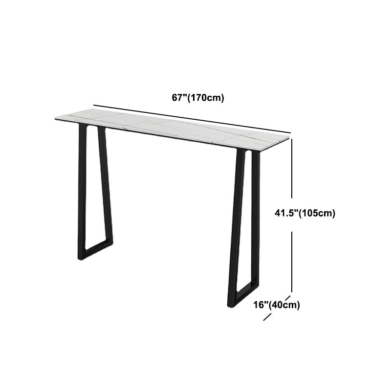 Rectangle Living Room Pub Height Dining Table Industrial Stone Sled Bistro Table