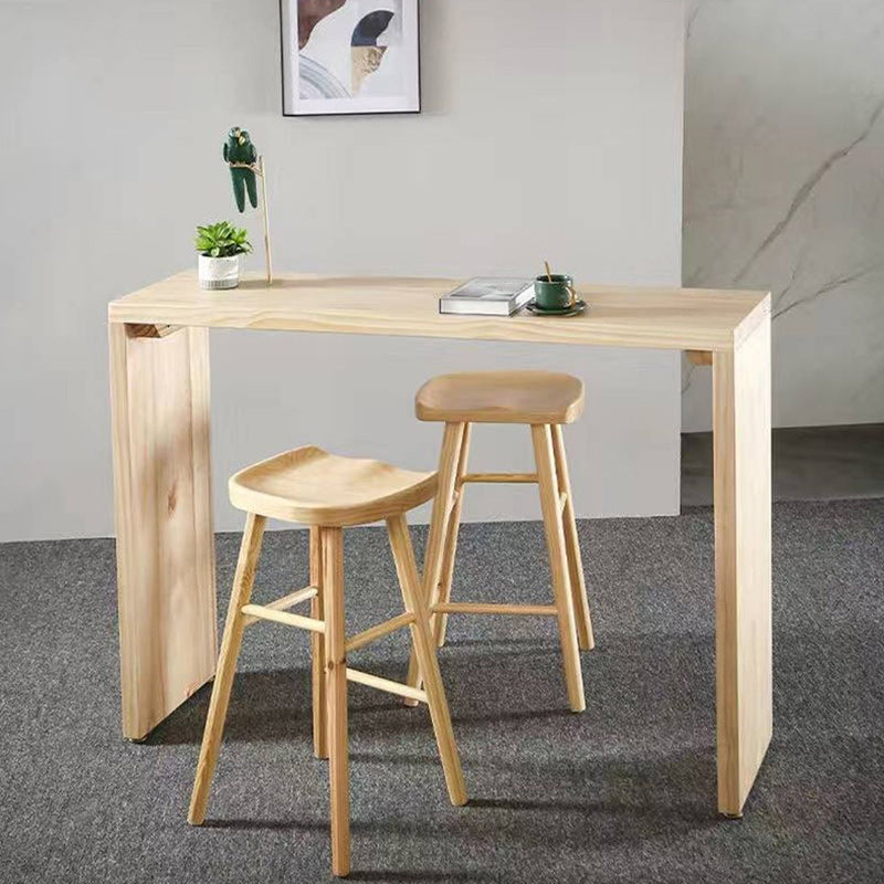 Rectangle Pine Wood Counter Table Contemporary Bar Table for Dining Room