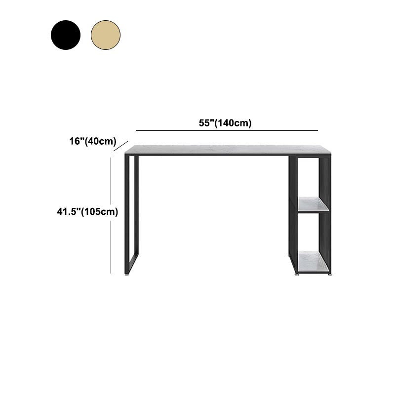 Modern Marble and Metal Bistro Bar Desk with Storage Indoor Bistro Bar Table