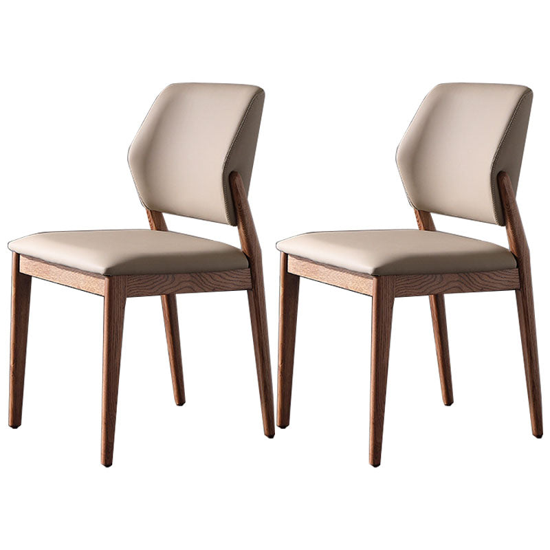 Contemporary PU Leather Dining Room Chairs Wood Dining Chairs for Home Use