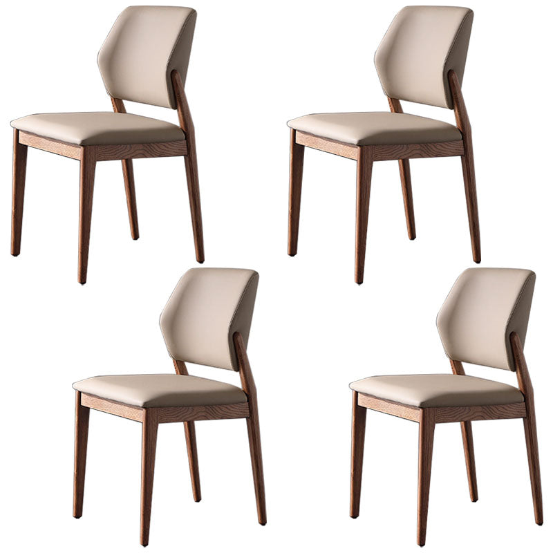 Contemporary PU Leather Dining Room Chairs Wood Dining Chairs for Home Use