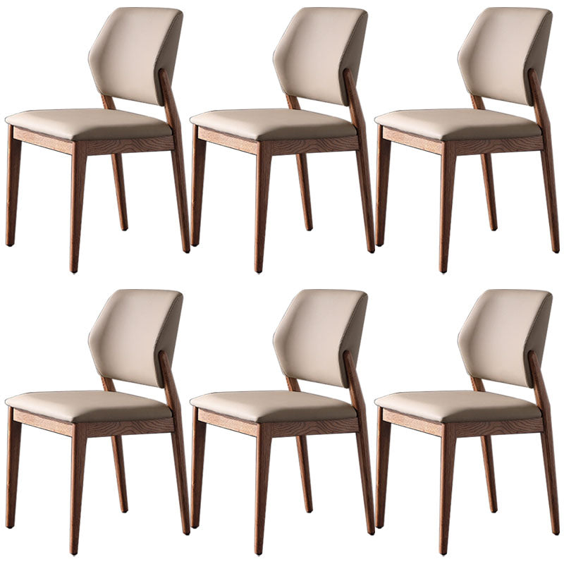 Contemporary PU Leather Dining Room Chairs Wood Dining Chairs for Home Use