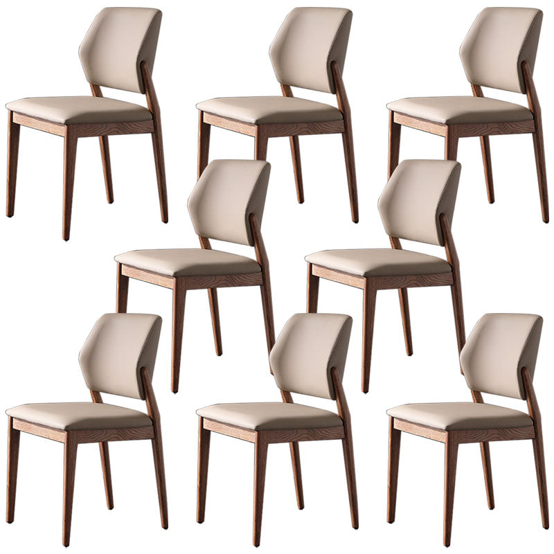 Contemporary PU Leather Dining Room Chairs Wood Dining Chairs for Home Use