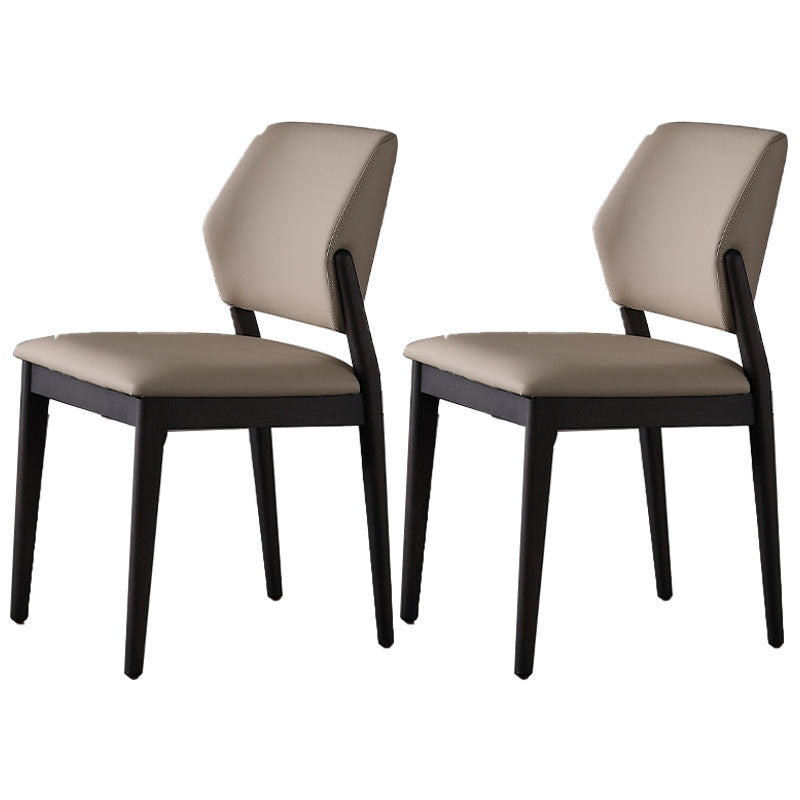 Contemporary PU Leather Dining Room Chairs Wood Dining Chairs for Home Use