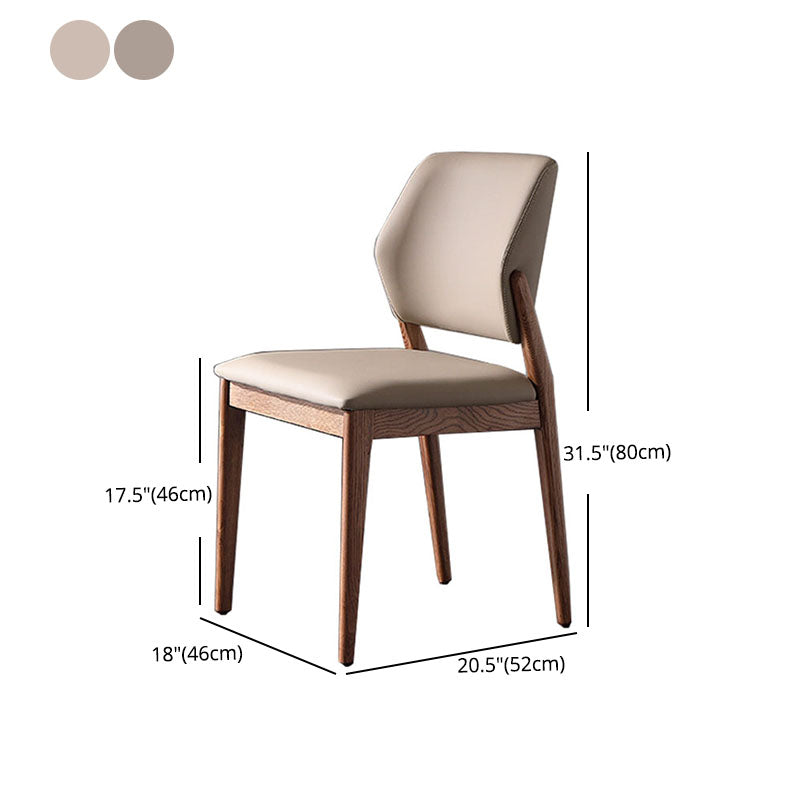 Contemporary PU Leather Dining Room Chairs Wood Dining Chairs for Home Use