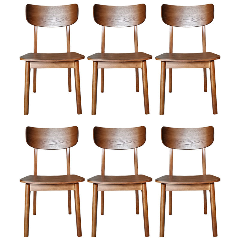 Industrial Armless Open Back Side Chairs for Home Wood Side Dining Chairs