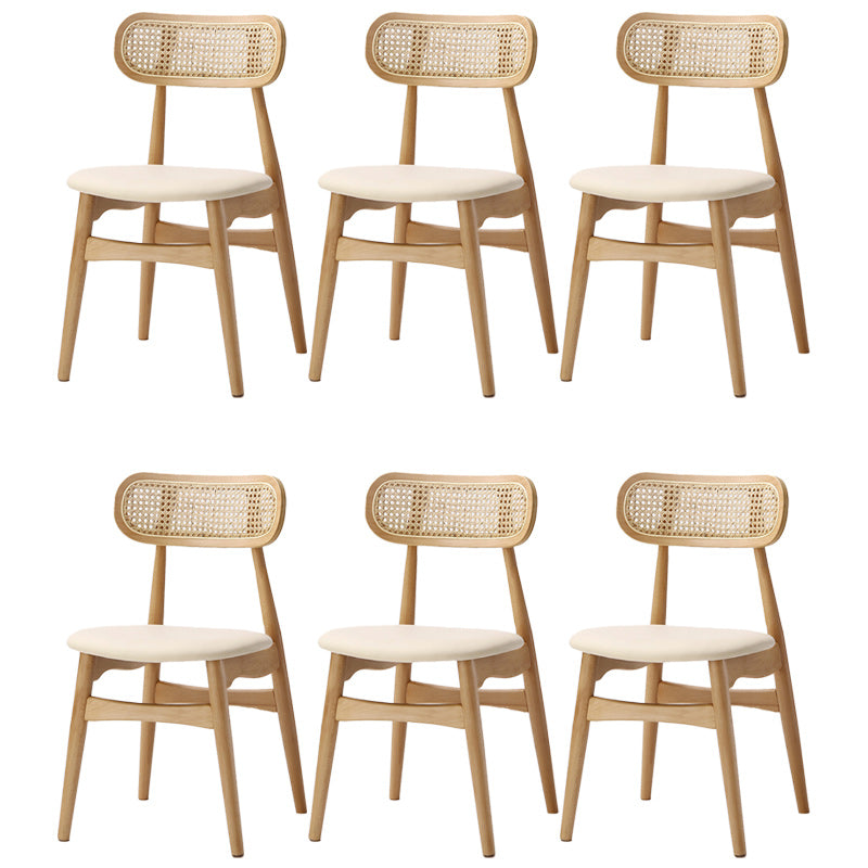 Modern Armless Open Back Chairs for Home PU Leather Dining Chairs