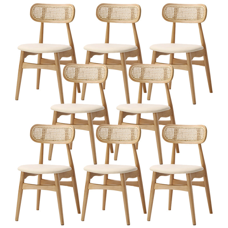 Modern Armless Open Back Chairs for Home PU Leather Dining Chairs