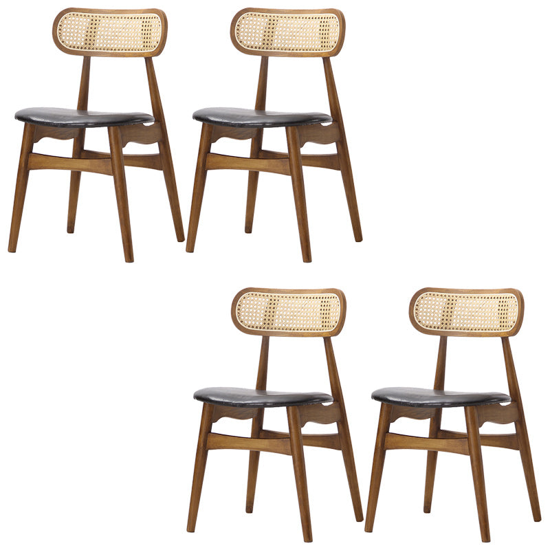 Modern Armless Open Back Chairs for Home PU Leather Dining Chairs