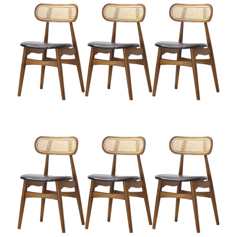 Modern Armless Open Back Chairs for Home PU Leather Dining Chairs