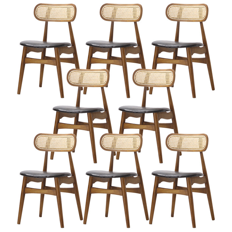 Modern Armless Open Back Chairs for Home PU Leather Dining Chairs