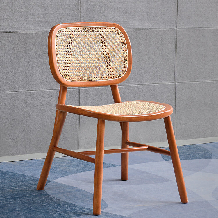 Scandinavian Style Wicker Dining Chairs for Home Open Back Side Chair