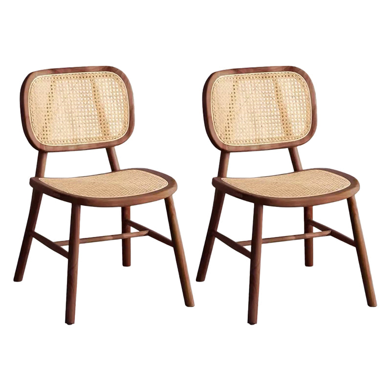 Scandinavian Style Wicker Dining Chairs for Home Open Back Side Chair