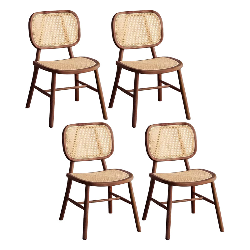 Scandinavian Style Wicker Dining Chairs for Home Open Back Side Chair