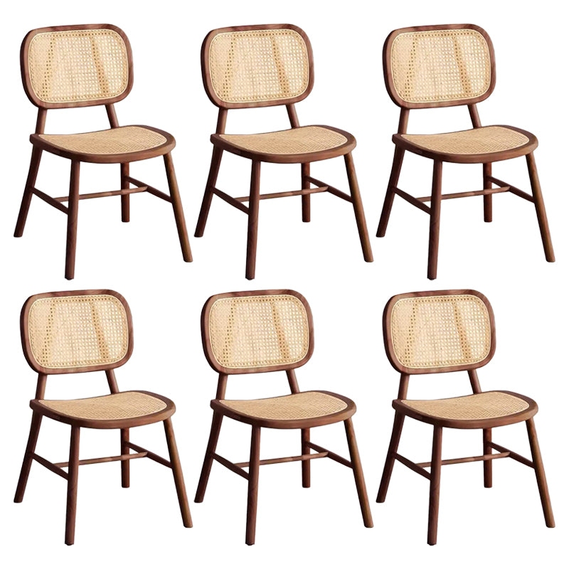 Scandinavian Style Wicker Dining Chairs for Home Open Back Side Chair