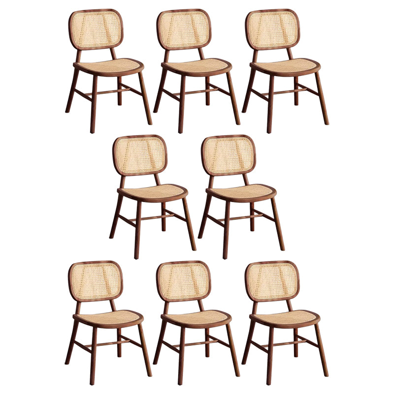 Scandinavian Style Wicker Dining Chairs for Home Open Back Side Chair