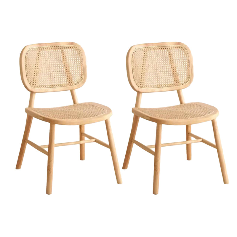 Scandinavian Style Wicker Dining Chairs for Home Open Back Side Chair