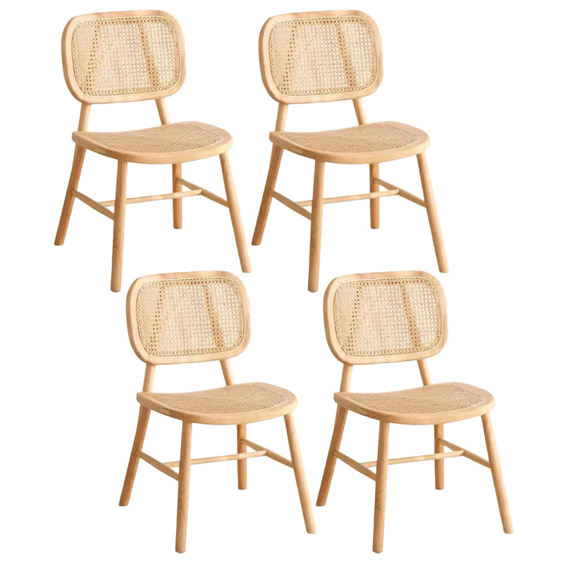 Scandinavian Style Wicker Dining Chairs for Home Open Back Side Chair