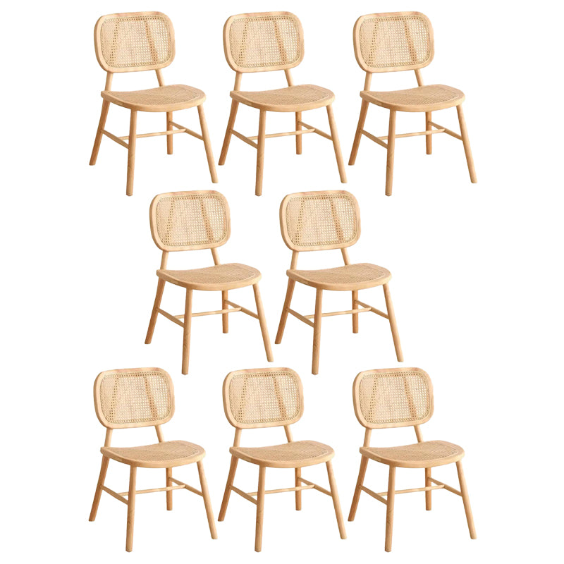 Scandinavian Style Wicker Dining Chairs for Home Open Back Side Chair