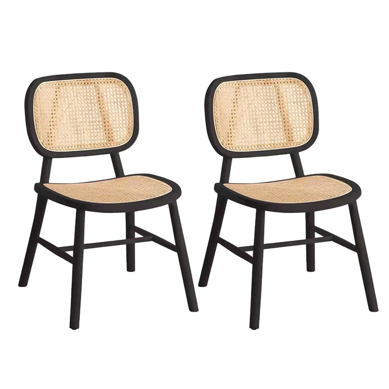 Scandinavian Style Wicker Dining Chairs for Home Open Back Side Chair