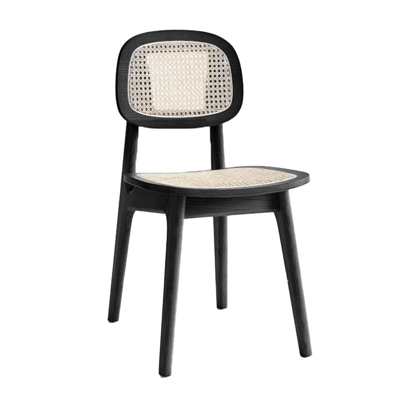 Contemporary Armless Open Back Chairs Wicker Dining Chairs for Home