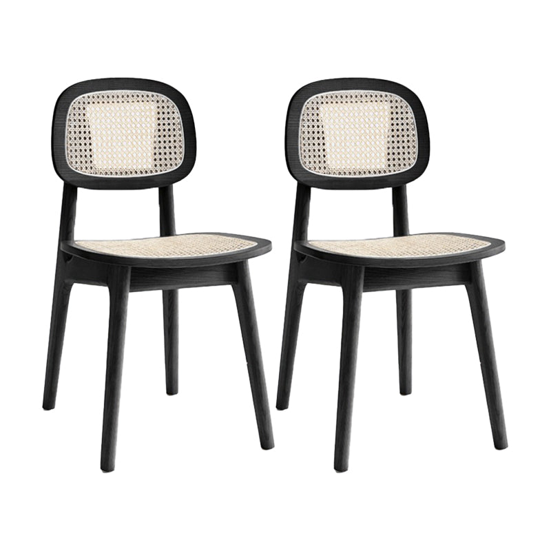 Contemporary Armless Open Back Chairs Wicker Dining Chairs for Home