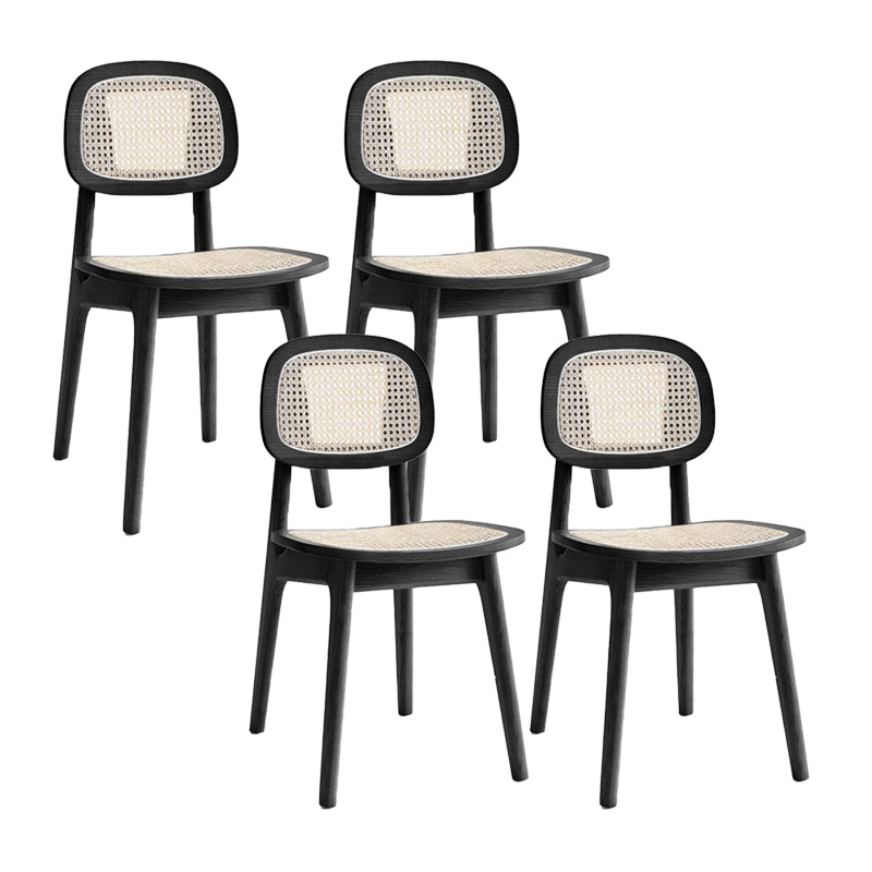 Contemporary Armless Open Back Chairs Wicker Dining Chairs for Home