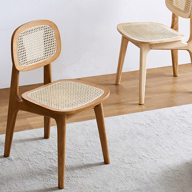 Contemporary Armless Open Back Chairs Wicker Dining Chairs for Home