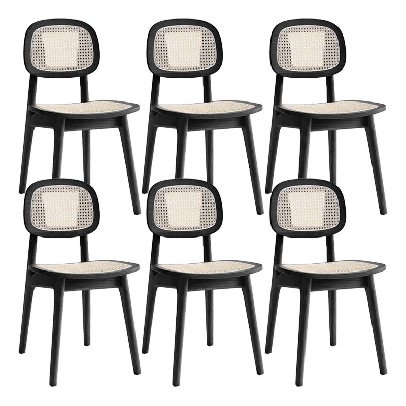 Contemporary Armless Open Back Chairs Wicker Dining Chairs for Home