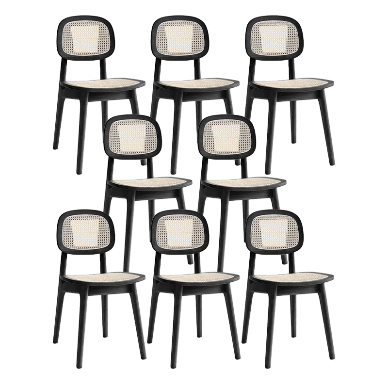 Contemporary Armless Open Back Chairs Wicker Dining Chairs for Home