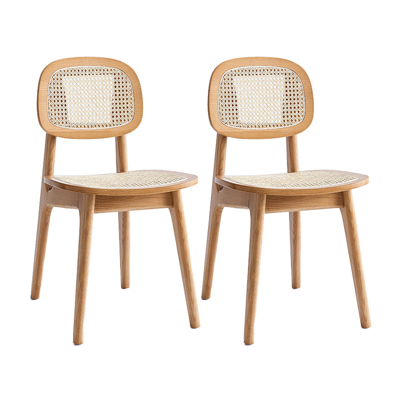 Contemporary Armless Open Back Chairs Wicker Dining Chairs for Home