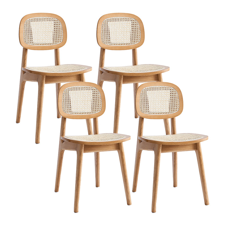 Contemporary Armless Open Back Chairs Wicker Dining Chairs for Home