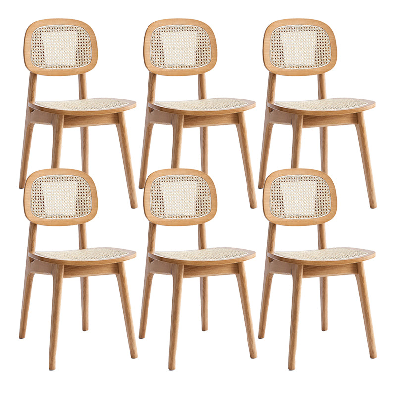 Contemporary Armless Open Back Chairs Wicker Dining Chairs for Home