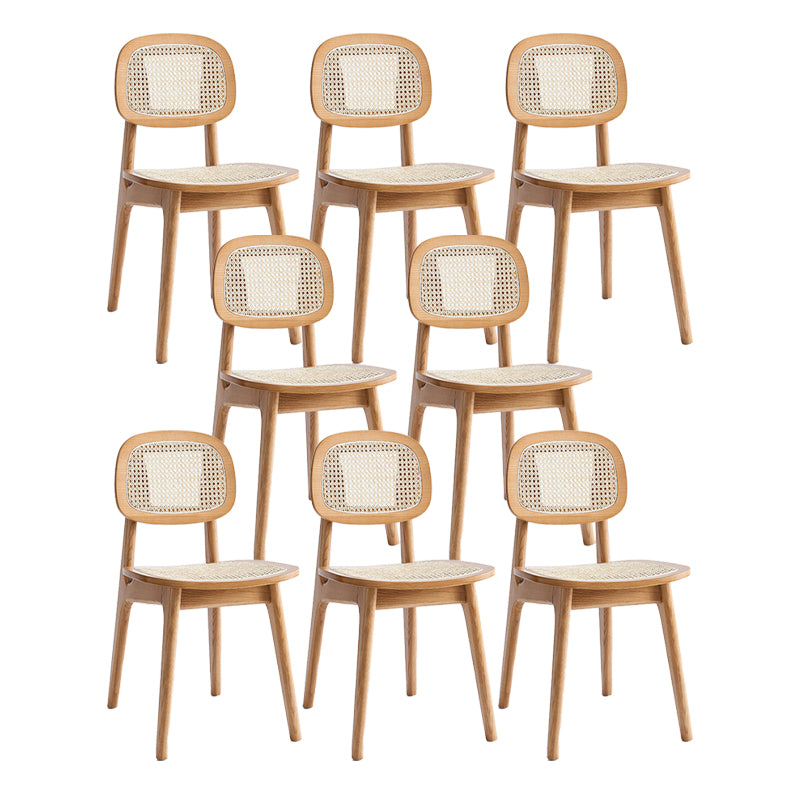 Contemporary Armless Open Back Chairs Wicker Dining Chairs for Home