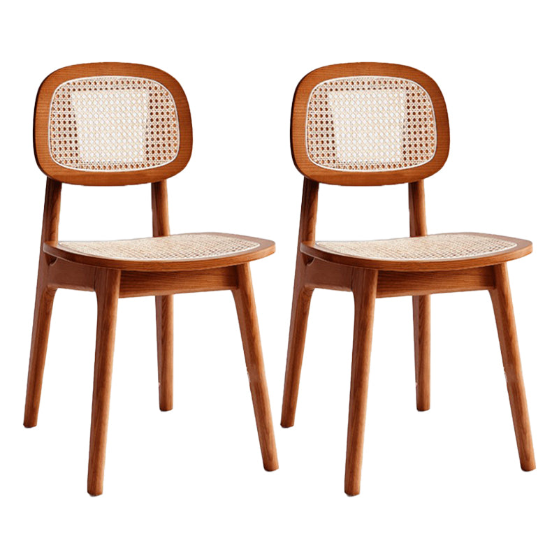 Contemporary Armless Open Back Chairs Wicker Dining Chairs for Home