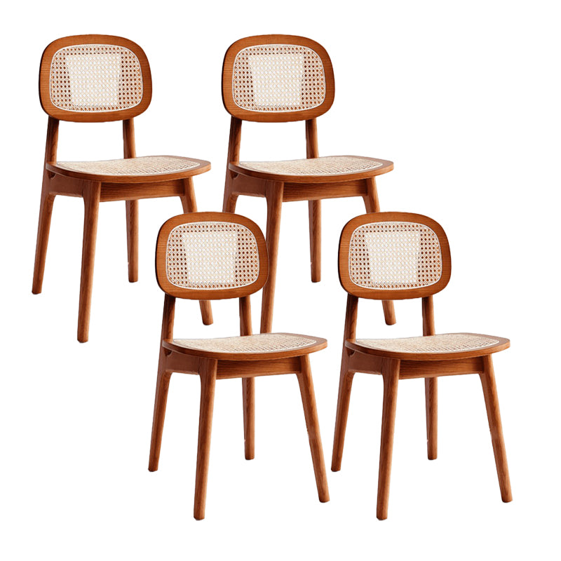 Contemporary Armless Open Back Chairs Wicker Dining Chairs for Home