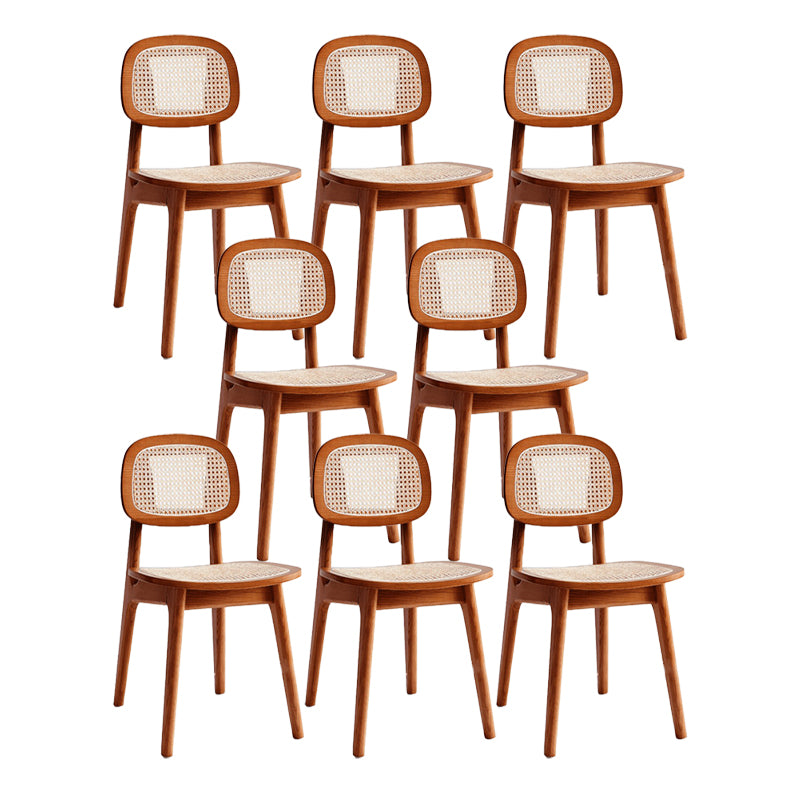 Contemporary Armless Open Back Chairs Wicker Dining Chairs for Home