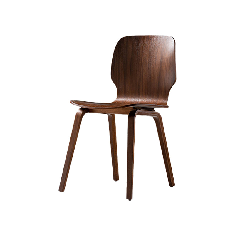 Minimalist Wood Dining Chair for Home Solid Back Armless Dining Chair