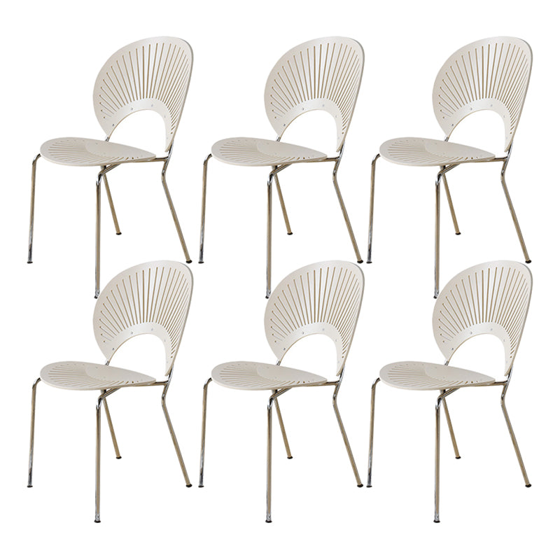 Minimalist Open Back Armless Dining Chairs Wood Dining Side Chair