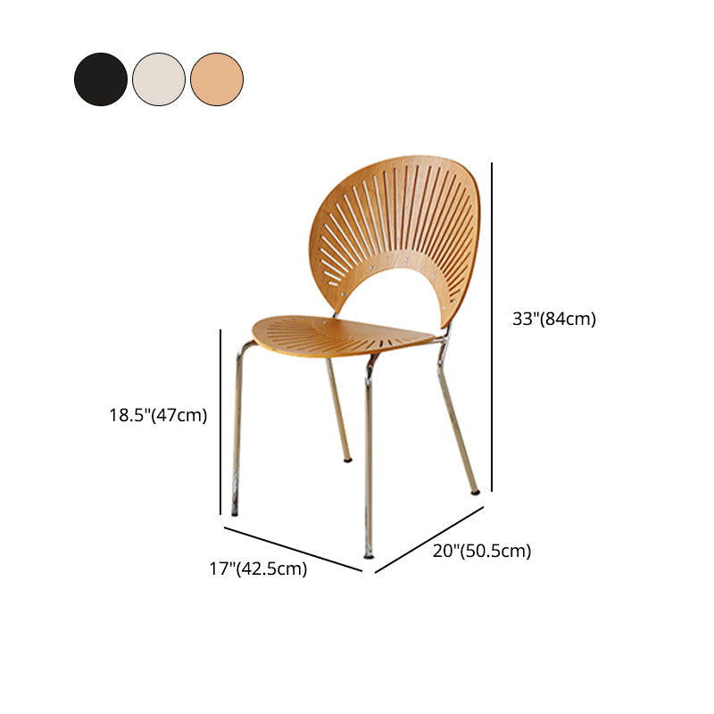 Minimalist Open Back Armless Dining Chairs Wood Dining Side Chair