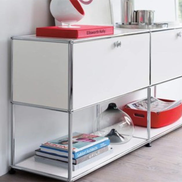 Stainless Steel Sideboard Contemporary White Dining Sideboard for Living Room