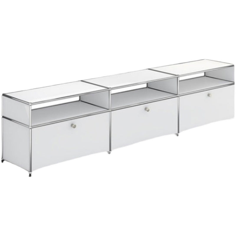 Stainless Steel Sideboard Contemporary Storage Dining Sideboard with Locking Cabinet