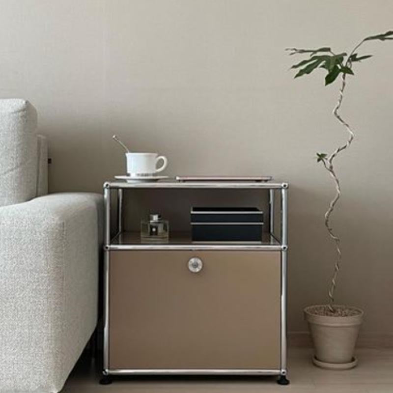 Stainless Steel Sideboard Contemporary Storage Dining Sideboard with Locking Cabinet