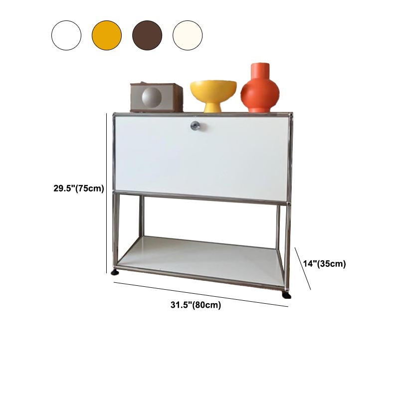 Stainless Steel Sideboard Contemporary Storage Dining Sideboard with Locking Cabinet