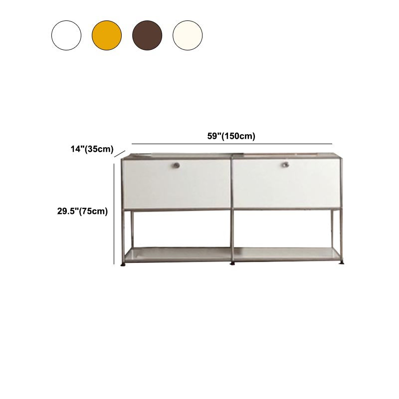 Stainless Steel Sideboard Contemporary Storage Dining Sideboard with Locking Cabinet