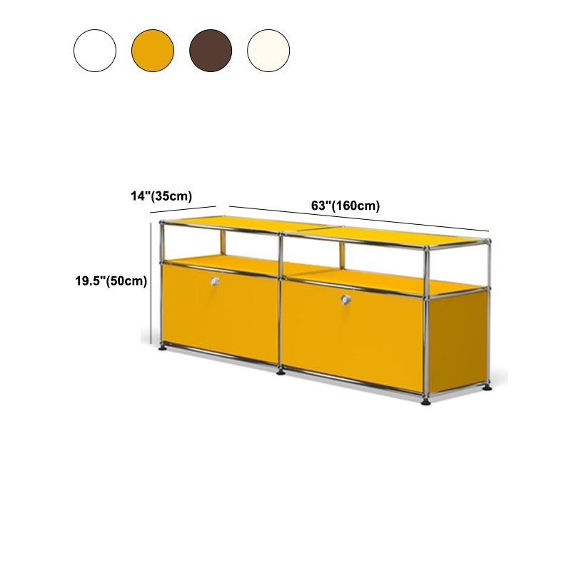 Stainless Steel Sideboard Contemporary Storage Dining Sideboard with Locking Cabinet