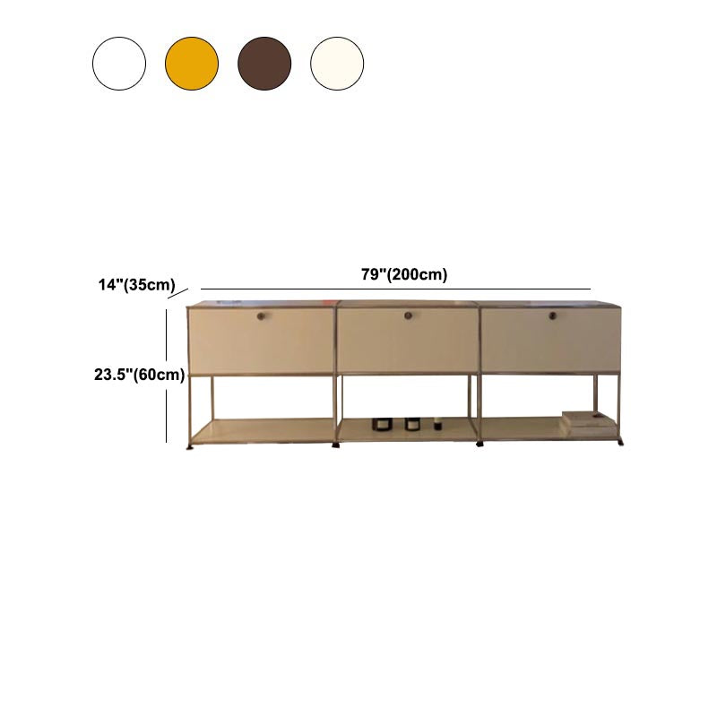 Stainless Steel Sideboard Contemporary Storage Dining Sideboard with Locking Cabinet