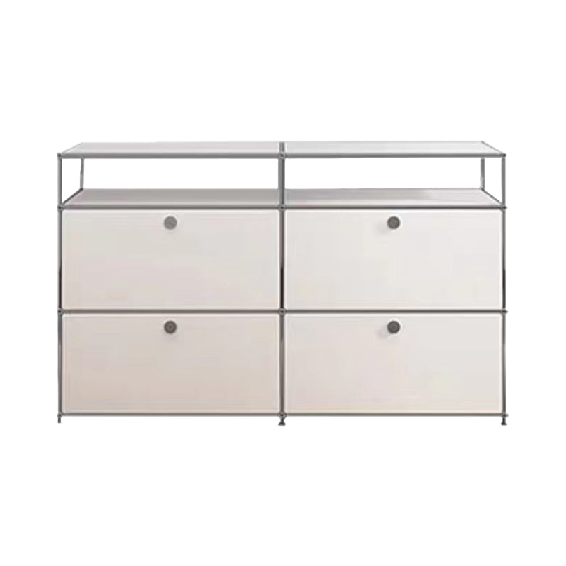 Contemporary Sideboard Stainless Steel Dining Sideboard with Locking Cabinet