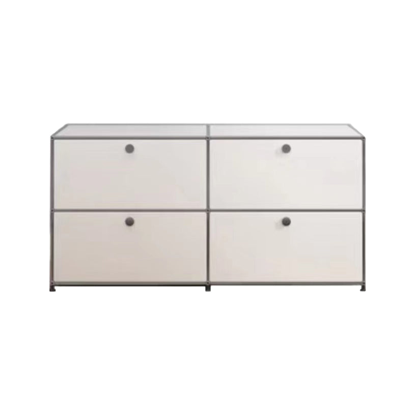 Contemporary Sideboard Stainless Steel Dining Sideboard with Locking Cabinet